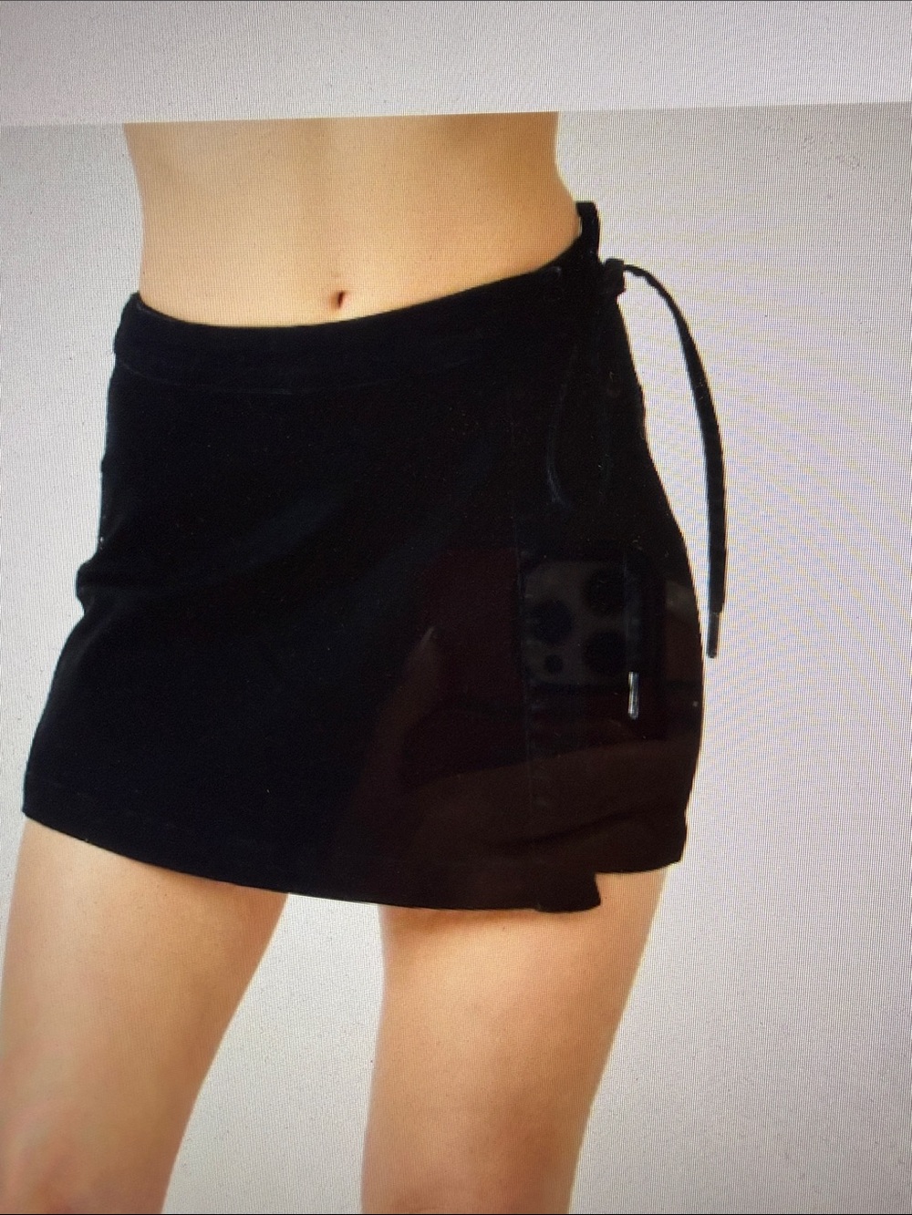 Judy Blue Black Denim Tie Mini Skort Summer Beach Concert Pool Party Vacation M
